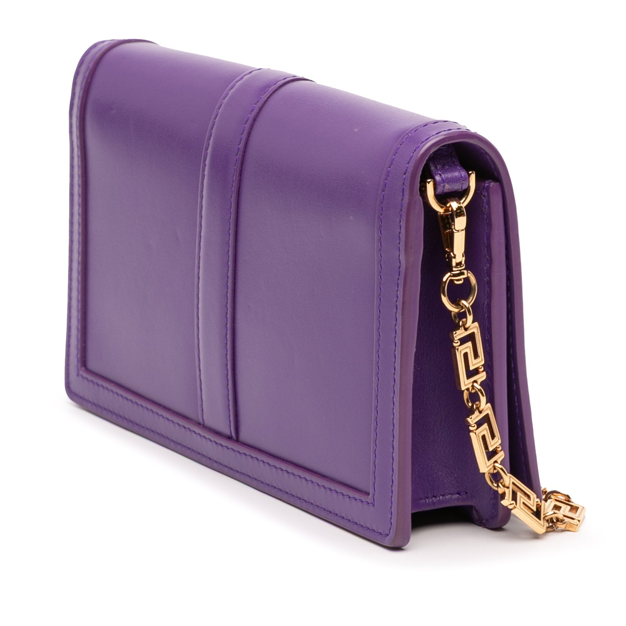 Leather Greca Goddess Wallet on Chain