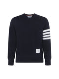 Thom Browne Striped Cotton Sweatshirt — Navy