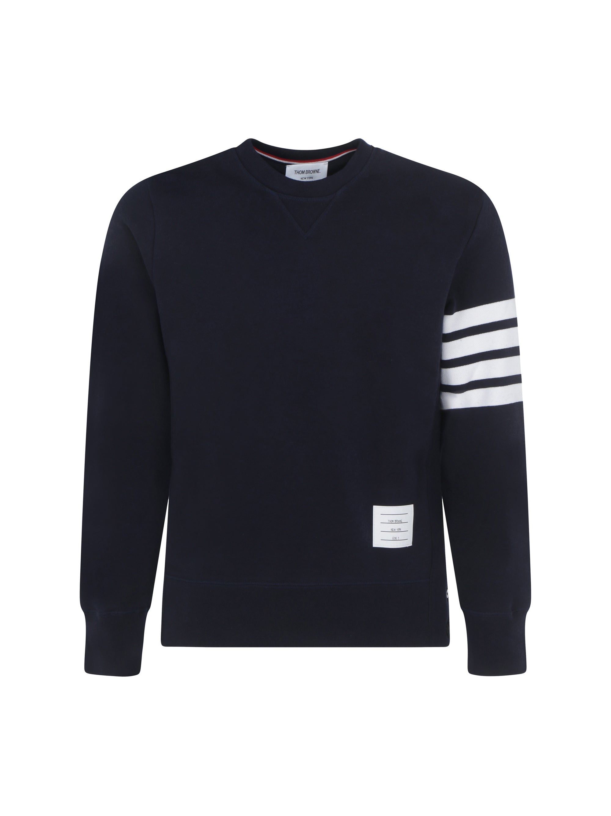 Thom Browne Striped Cotton Sweatshirt — Navy