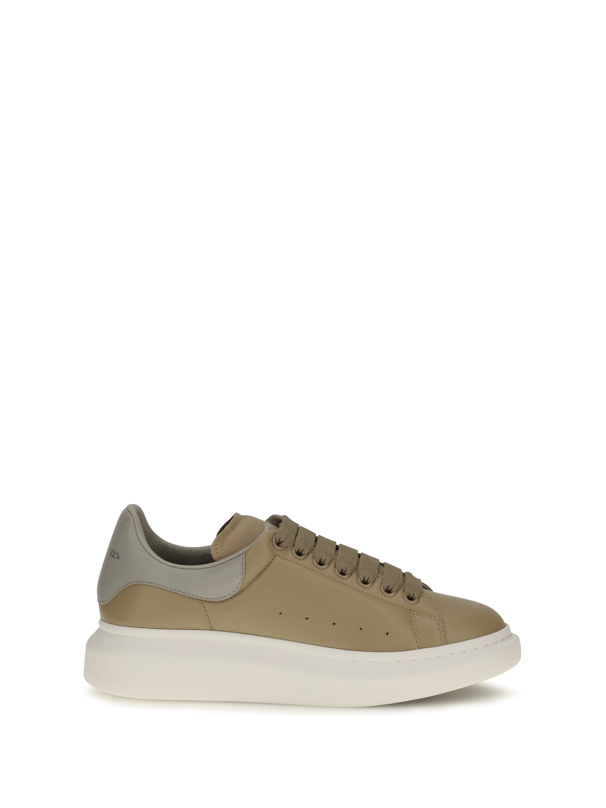 Alexander McQueen Leather Platform Sneaker — Beige