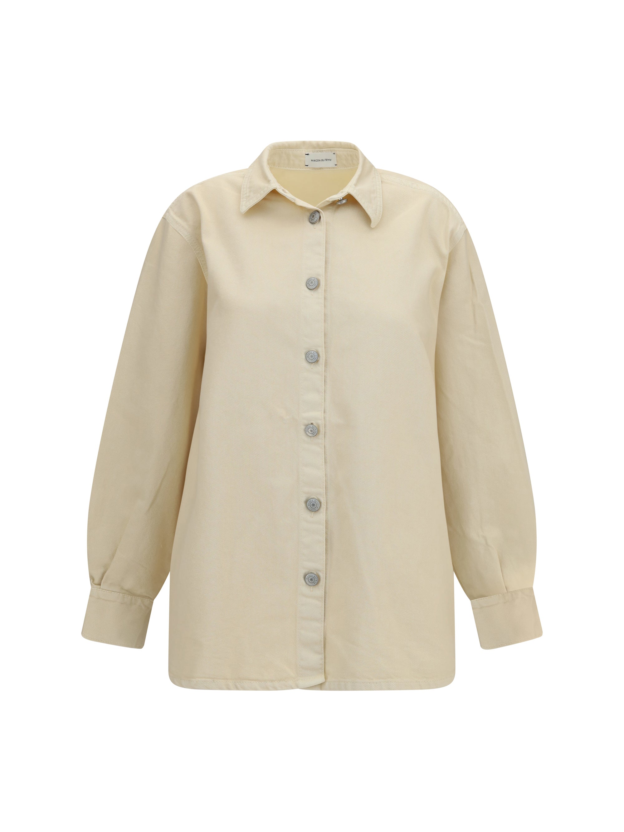 Magda Butrym Oversized Denim Shirt — Beige
