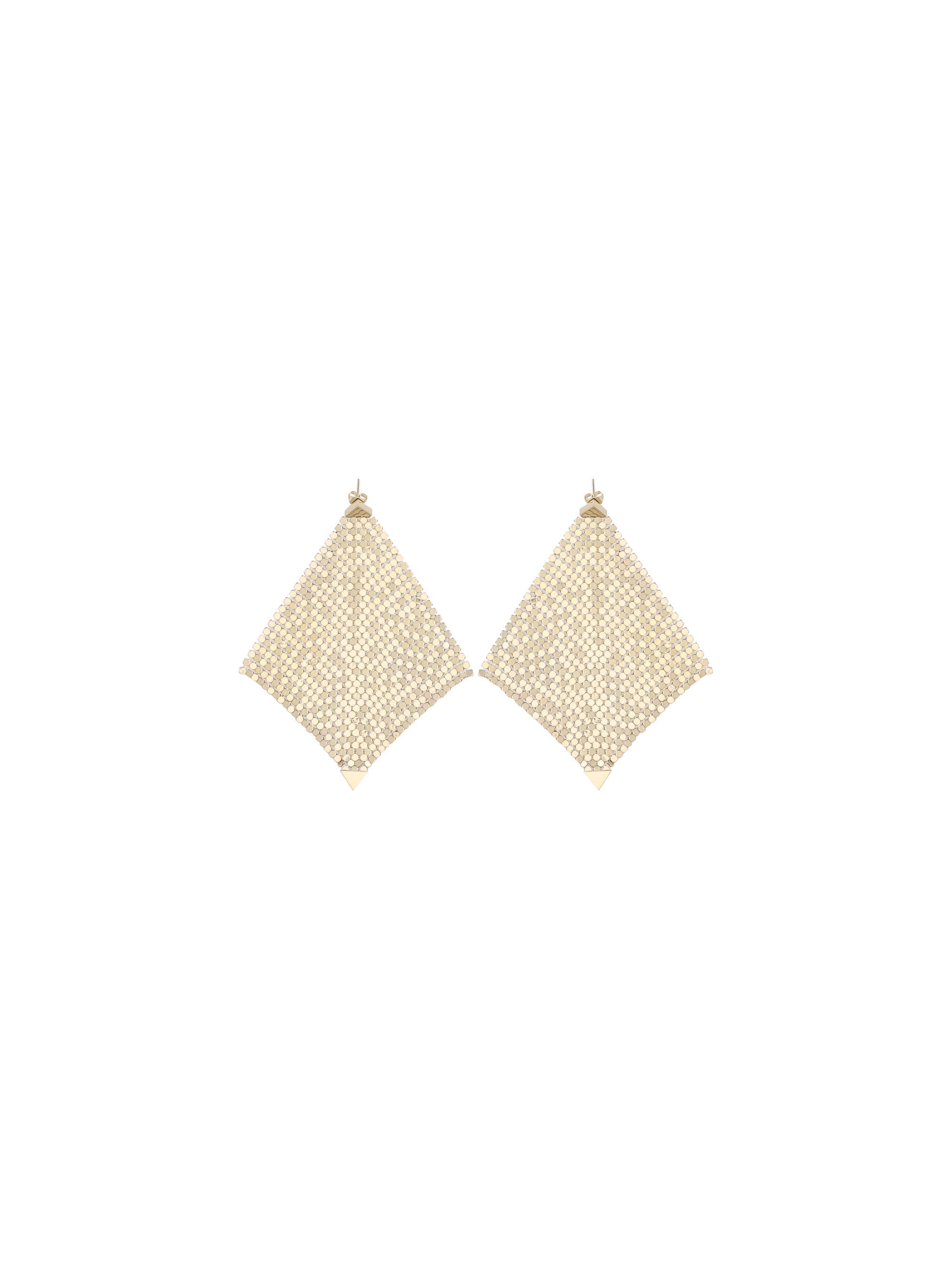 Rabanne Pixel Chainmail Earrings — Gold