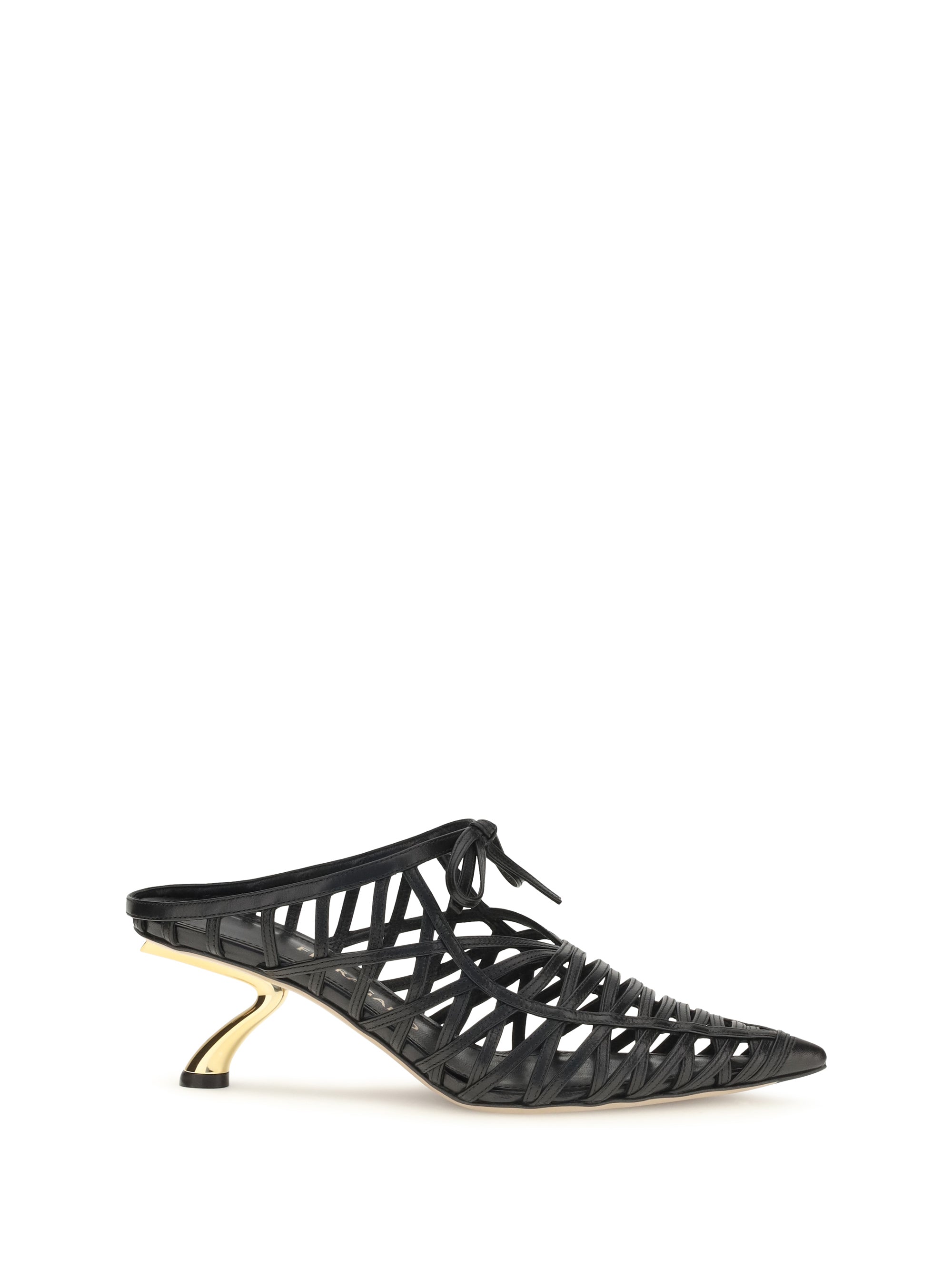 Ferragamo S Sculpted Heel Mule — Black