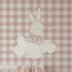 Papel Pintado Infantil Cuadros Vichy acuarela