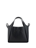 Stella McCartney Perforated-Logo Faux Leather Shoulder Bag — Black