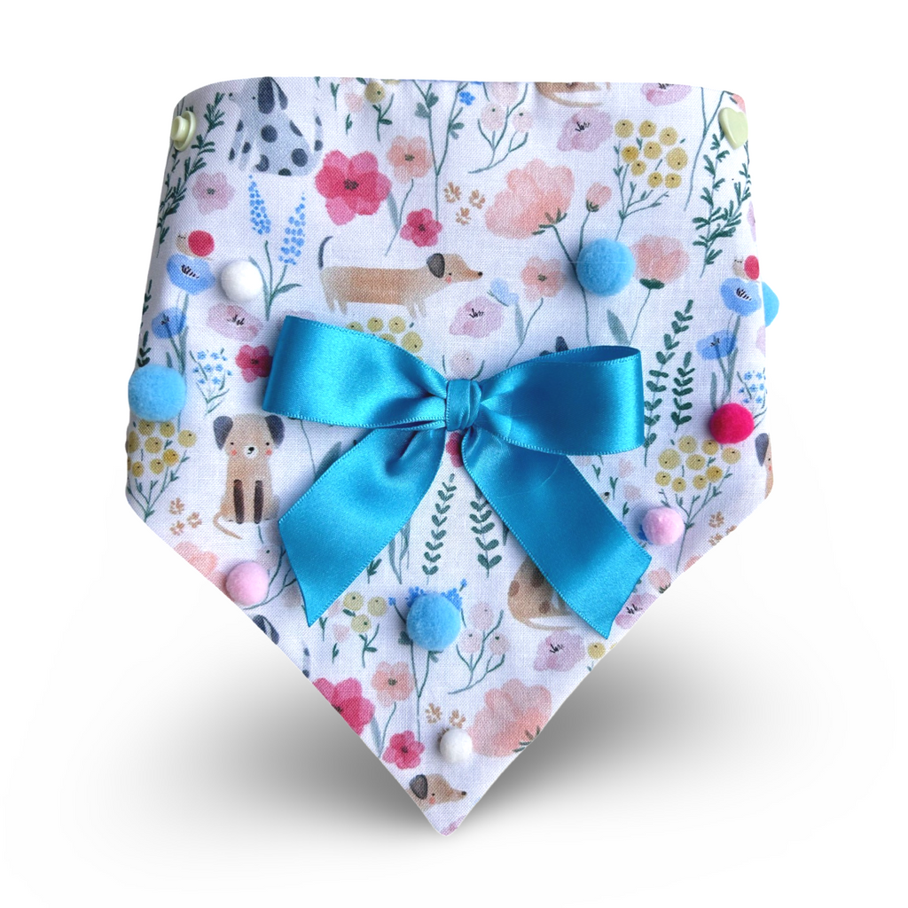 Meadow Dachshunds Pom Pom Bandana - Snap On