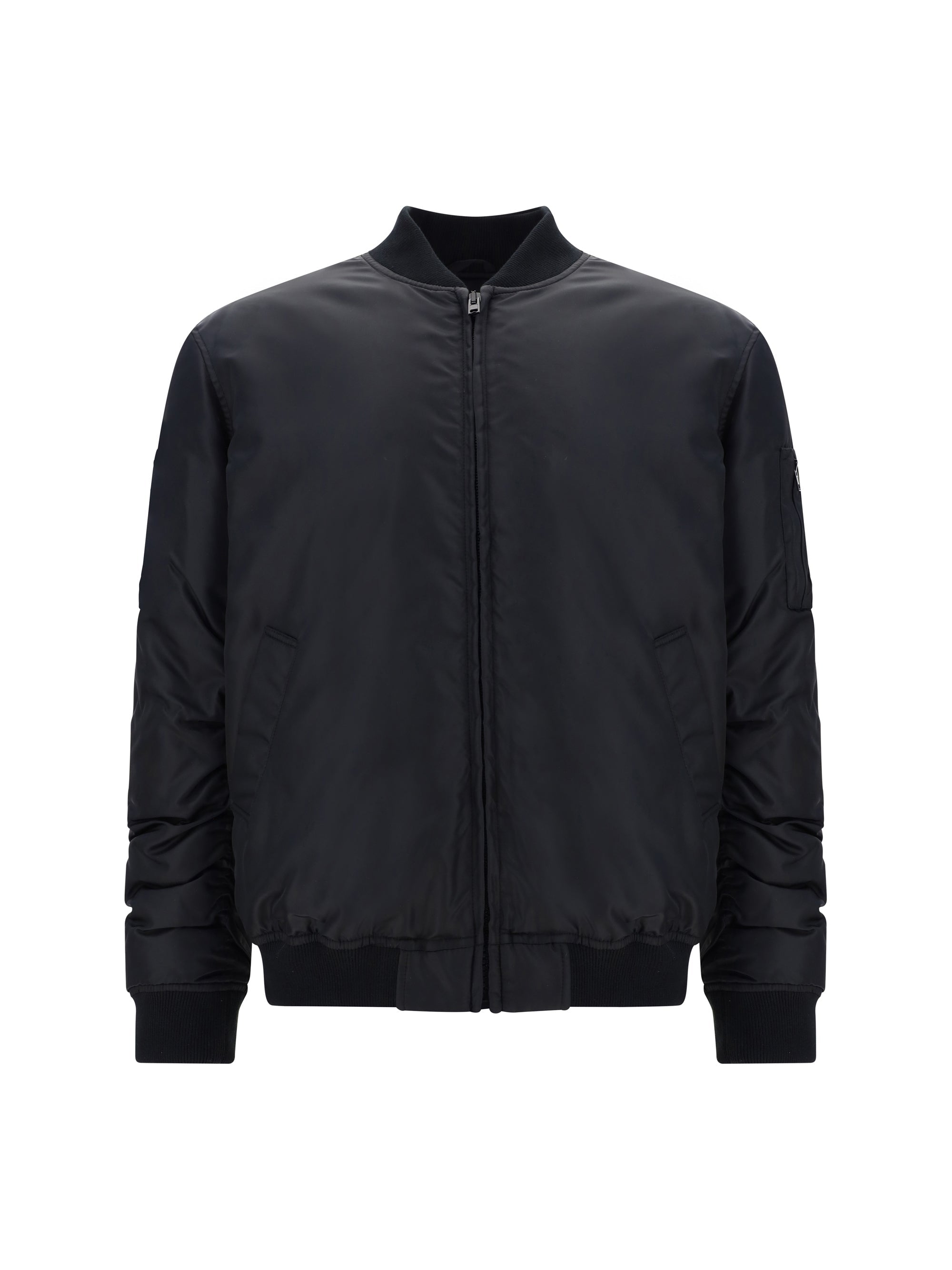 Moschino Quilted Polyamide Bomber Jacket — Black