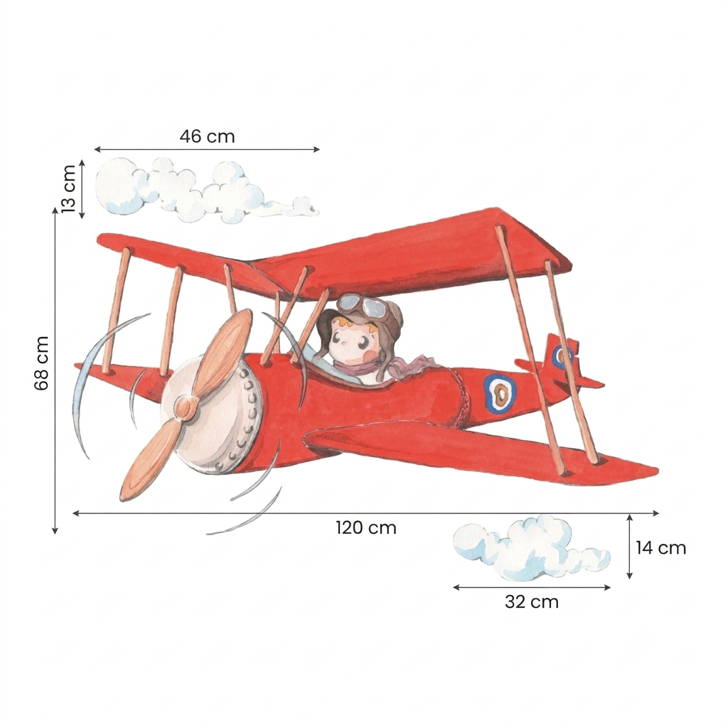 Vinilo Decorativo Infantil PEPO EL AVIADOR - SUEÑOS DE CIGUEÑA