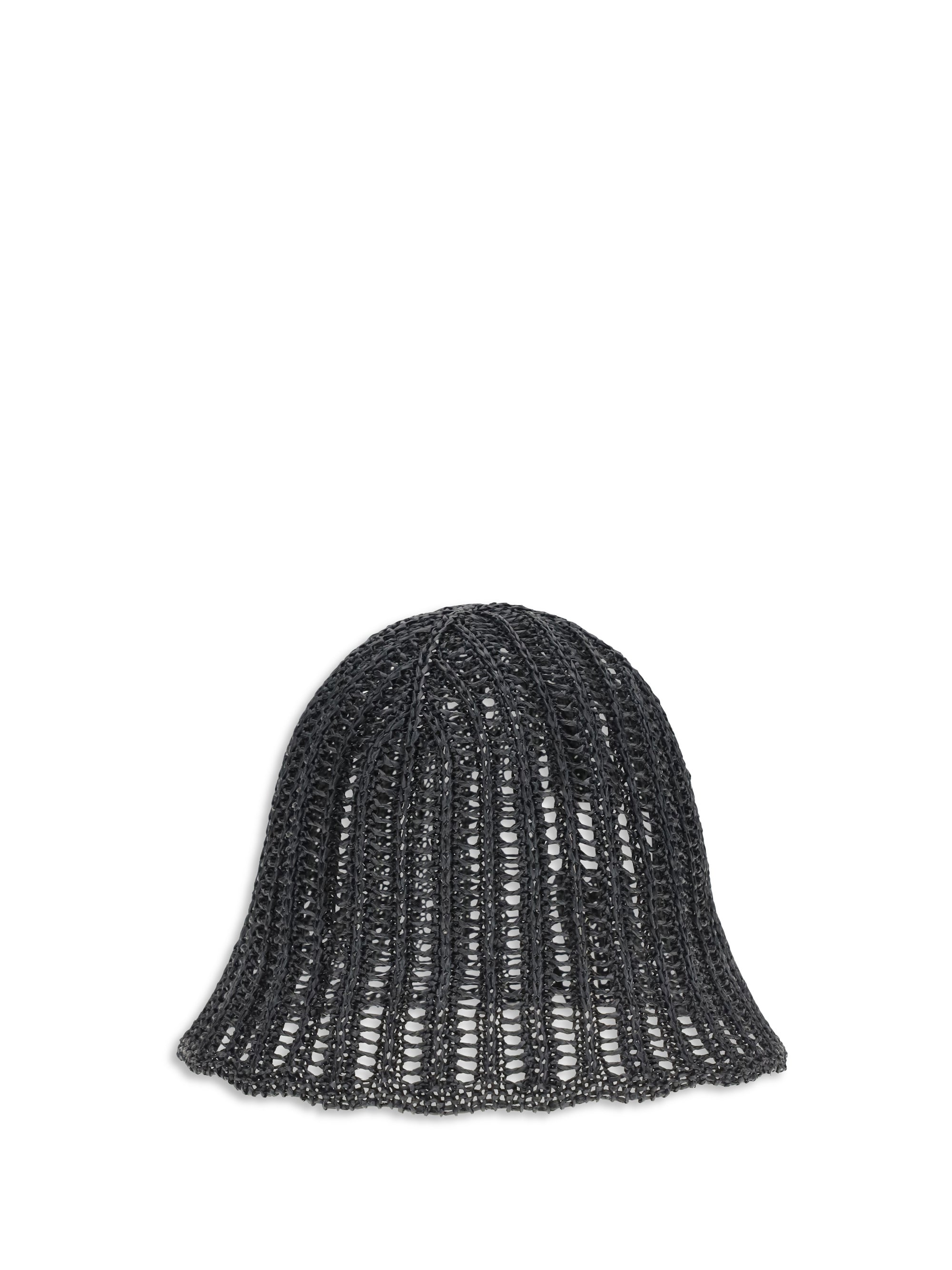 Brunello Cucinelli MCAP9A033 Techno Raffia Bucket Hat — Black