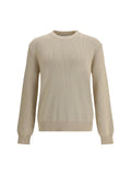 Golden Goose Ribbed-Knit Cotton Sweater — Beige