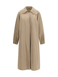 Fabiana Filippi Ottoman Detachable-Collar Trench Coat — Beige