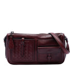 Intrecciato Trimmed Multi Pocket Leather Shoulder Bag