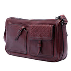 Intrecciato Trimmed Multi Pocket Leather Shoulder Bag