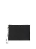 Saint Laurent Leather iPad Holder Clutch — Black