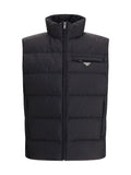 Chaleco acolchado Prada Re-Nylon con plumón — Negro
