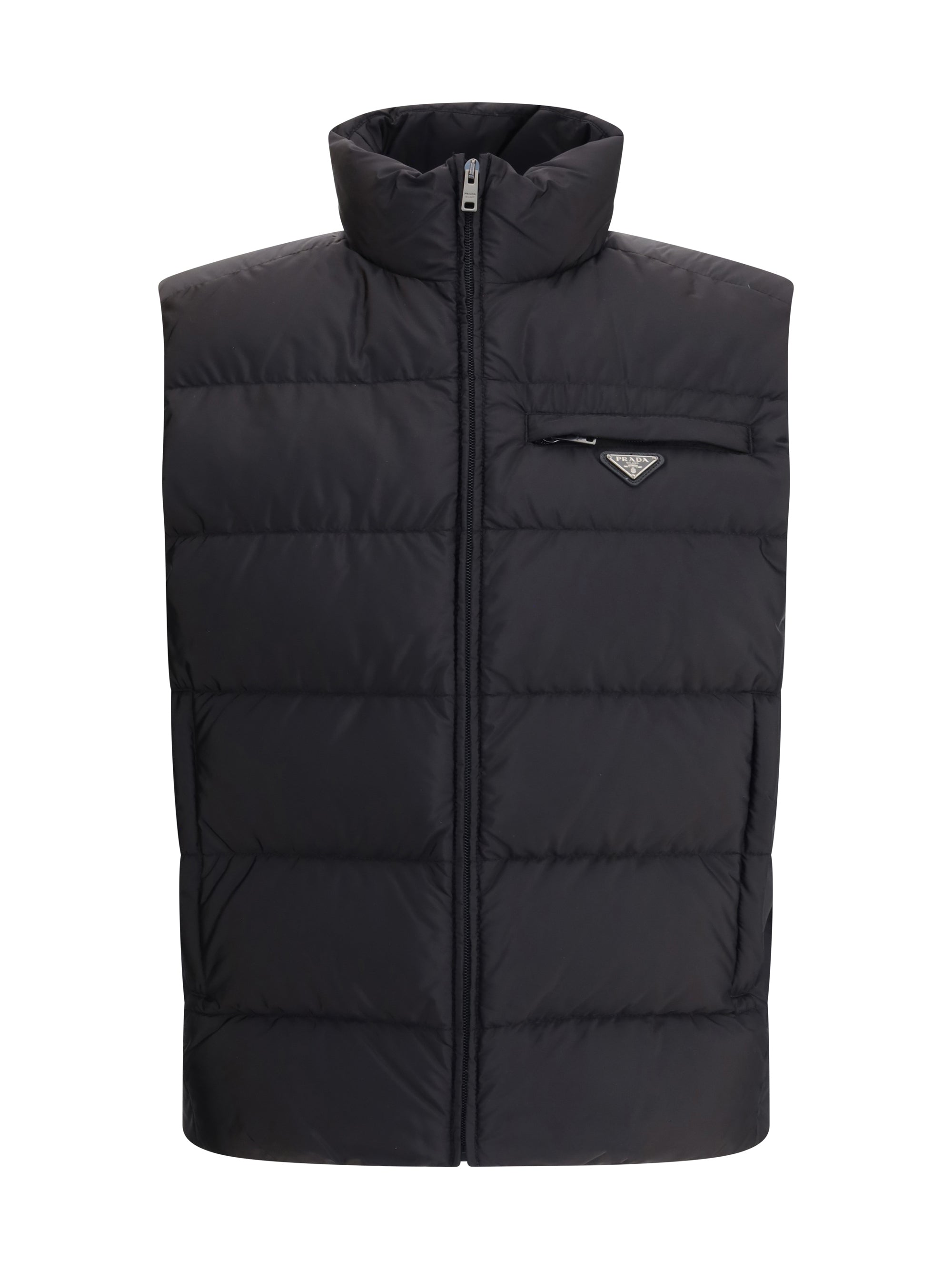 Prada Re-Nylon Down Quilted Vest — Black