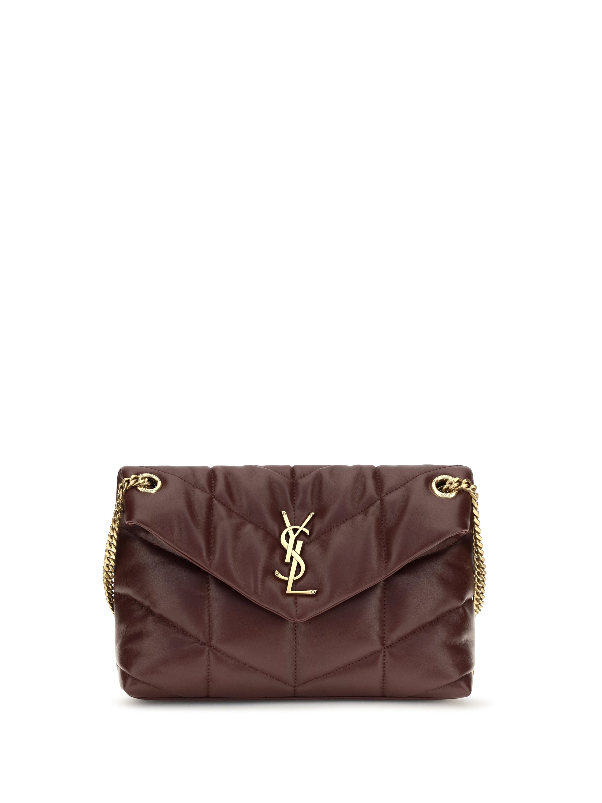 Saint Laurent Puffer Toy Shoulder Bag — Brown