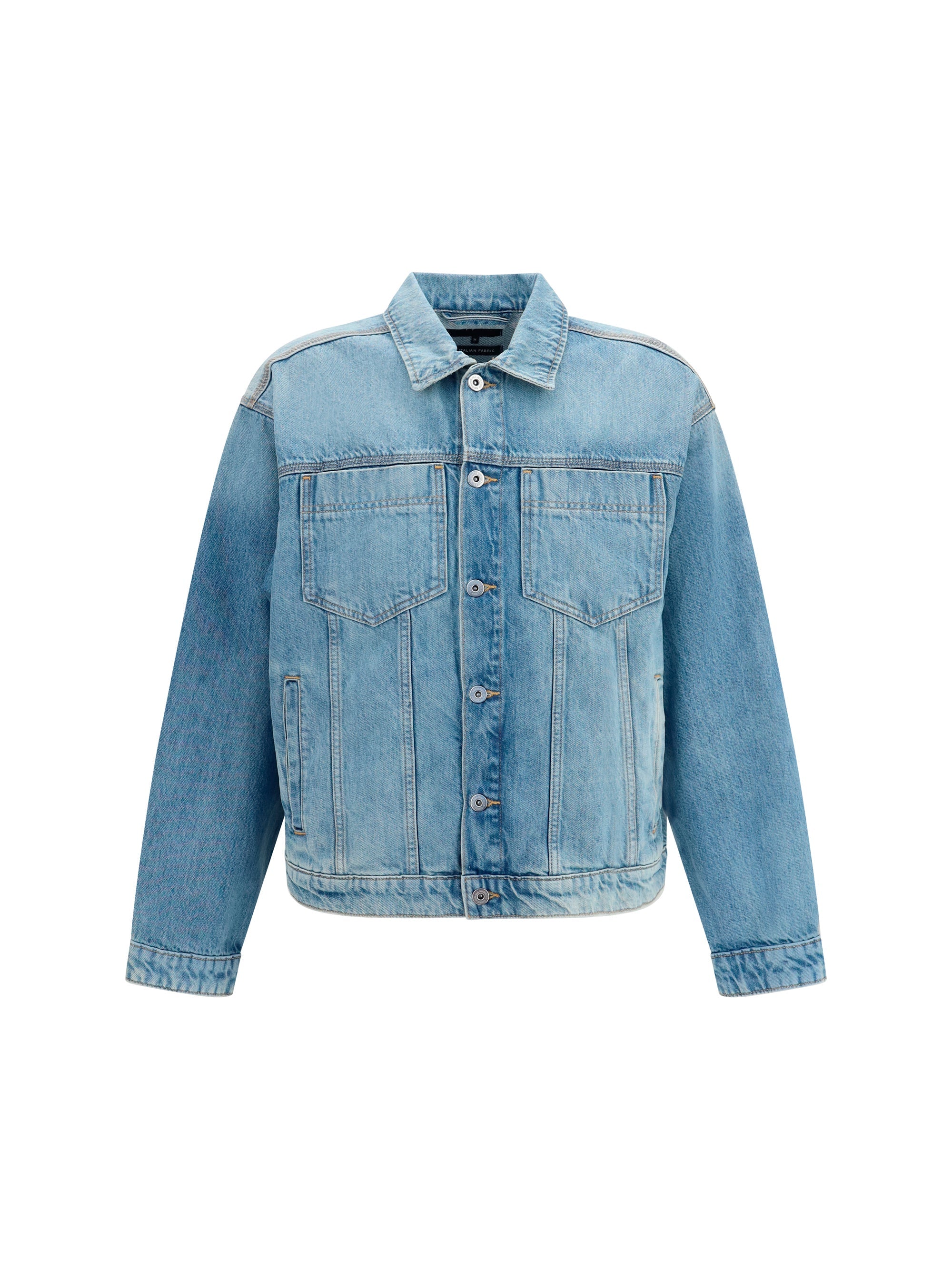 7for Medium-Wash Denim Jacket — Blue