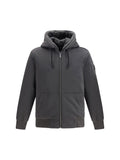 Moose Knuckles Hooded Sweatshirt Jacket — Gray