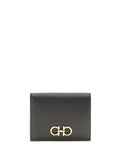Ferragamo Calfskin with Gancini Logo Wallet — Black