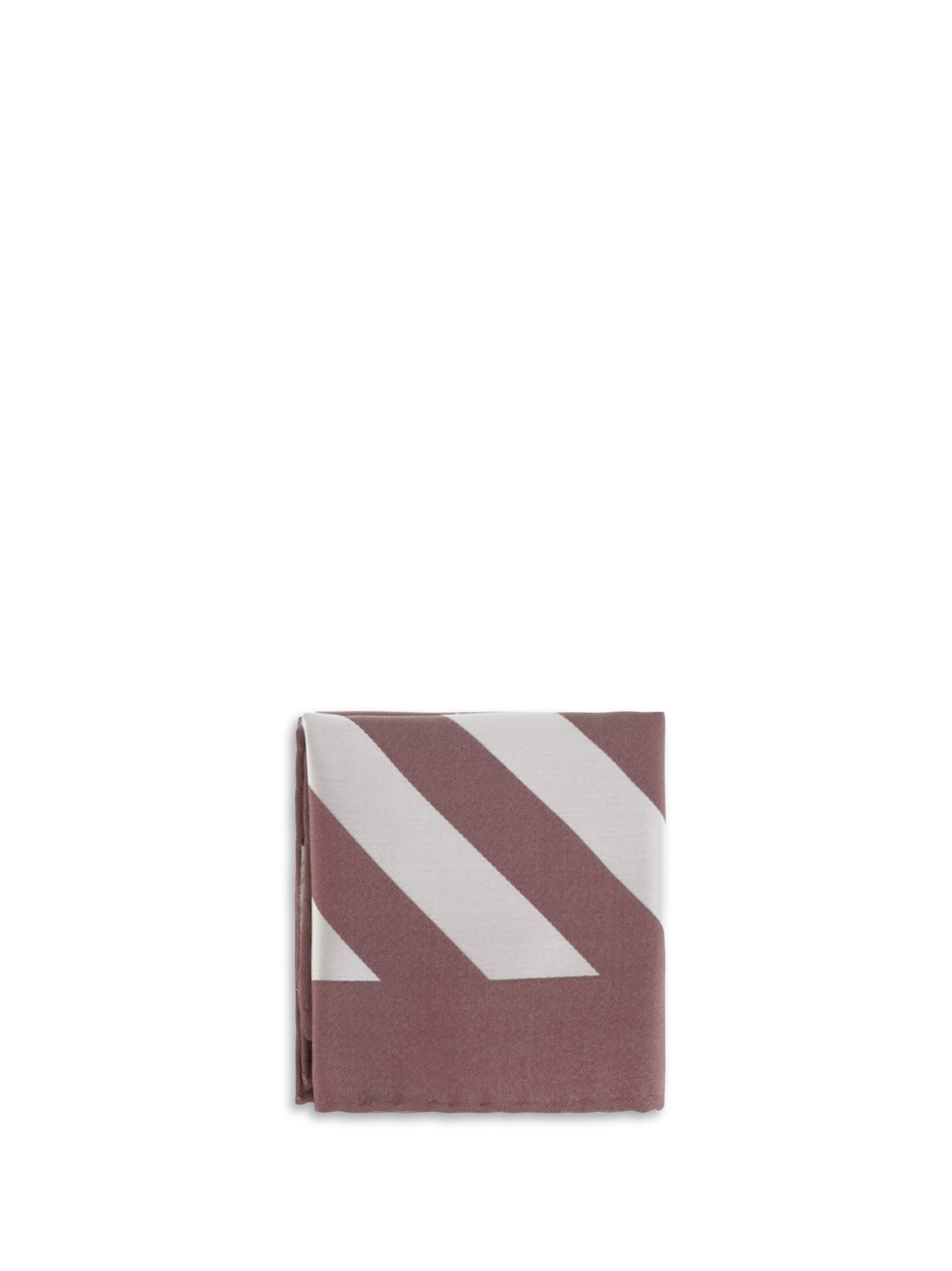 Brunello Cucinelli Striped Cotton Pocket Square — Purple