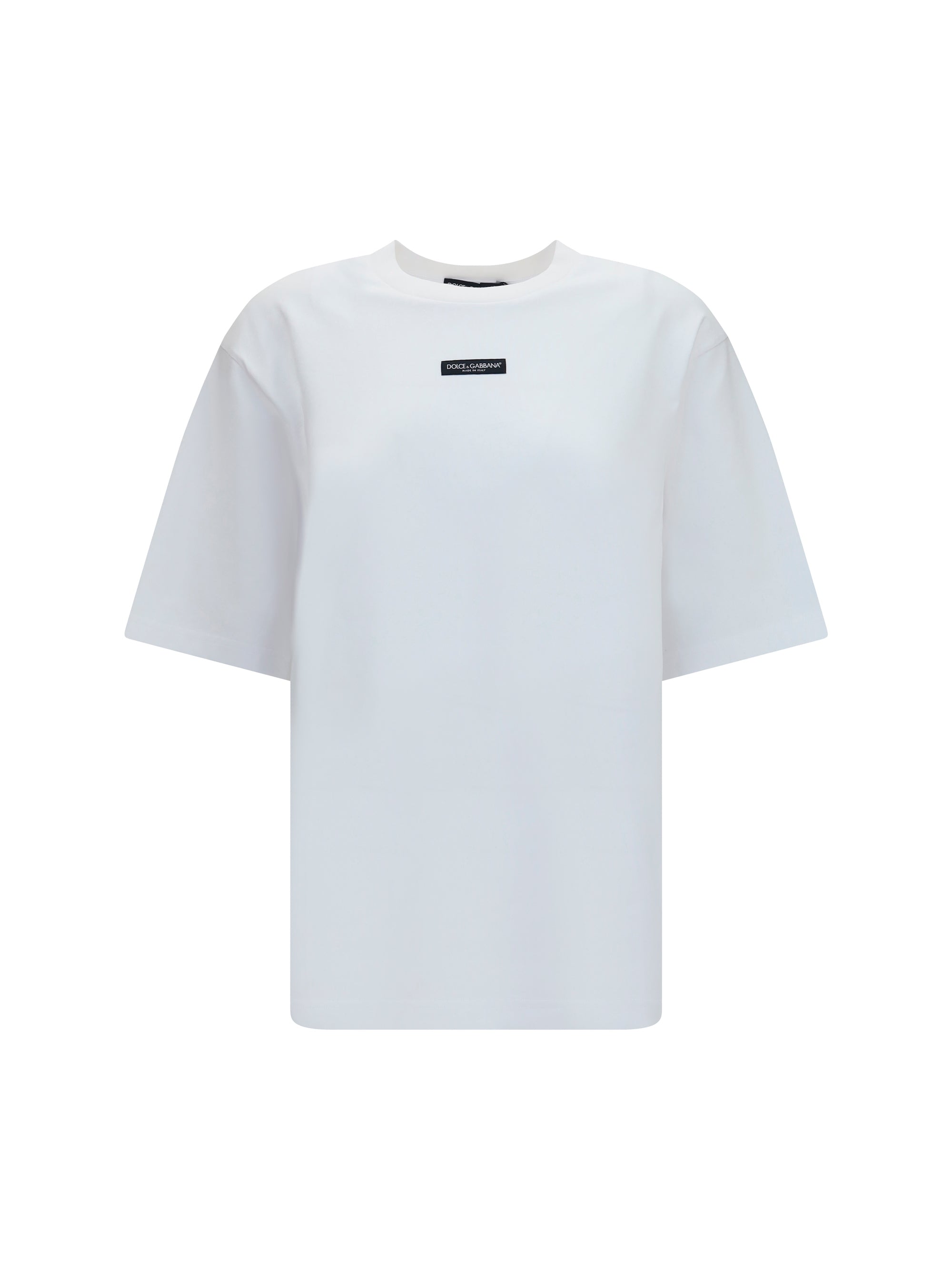 Dolce & Gabbana Logo-Patch Cotton Jersey T-Shirt — White
