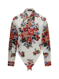 Dolce & Gabbana Floral Print Cotton Shirt — White