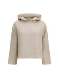 Max Mara Pure Hooded Cotton-Blend Sweatshirt — Beige