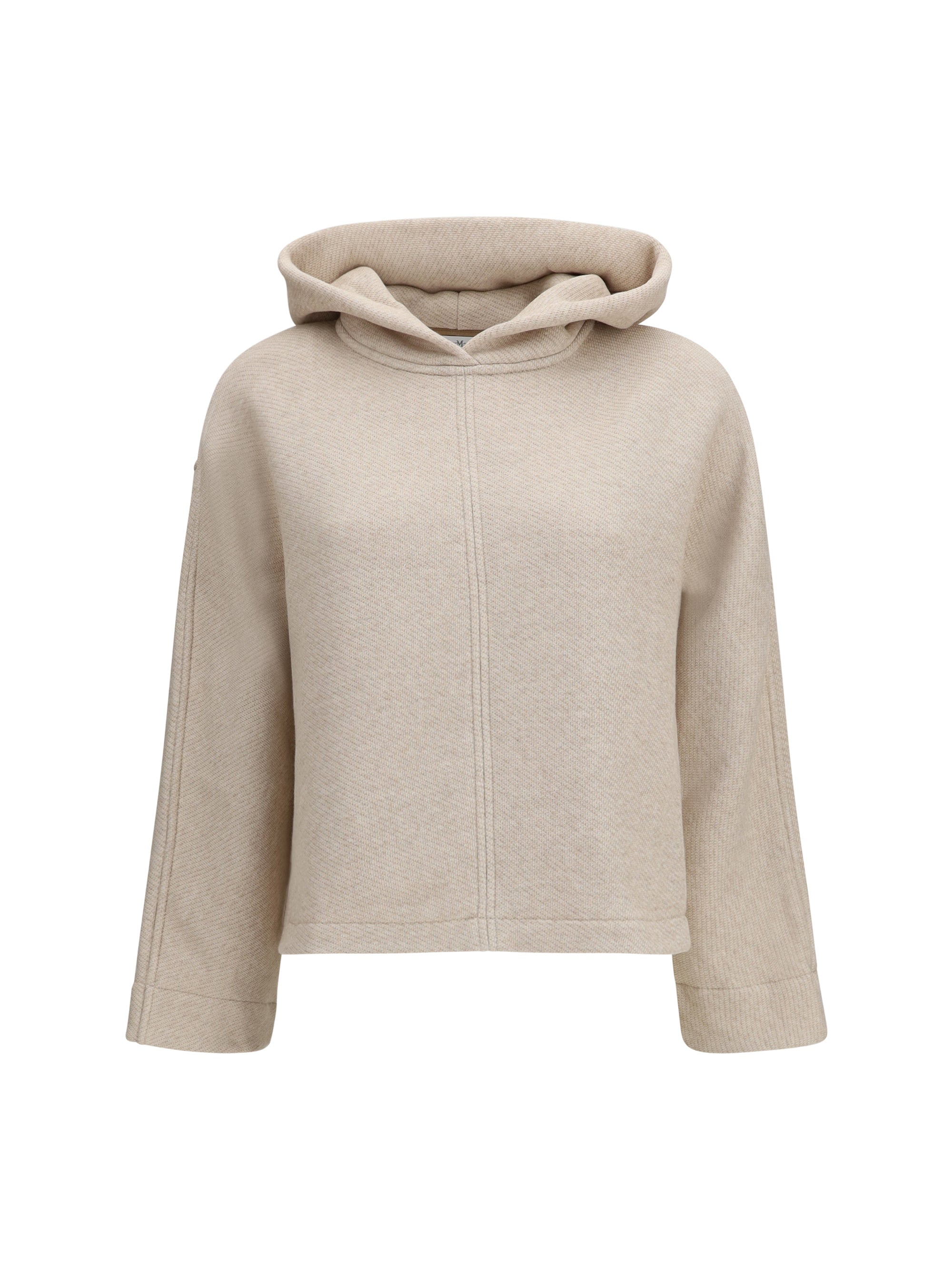Max Mara Pure Hooded Cotton-Blend Sweatshirt — Beige