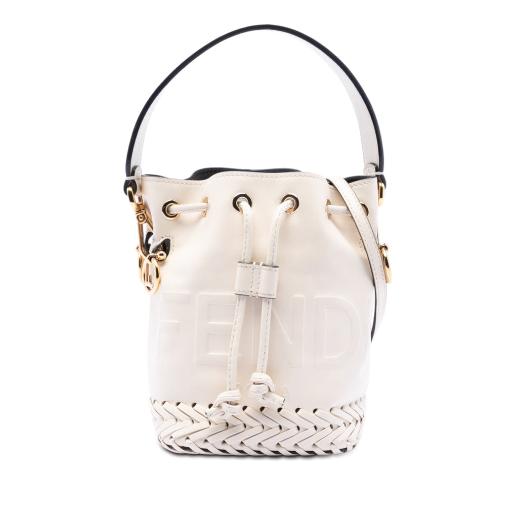 Mini Embossed Leather Whipstitch Mon Tresor Bucket Bag