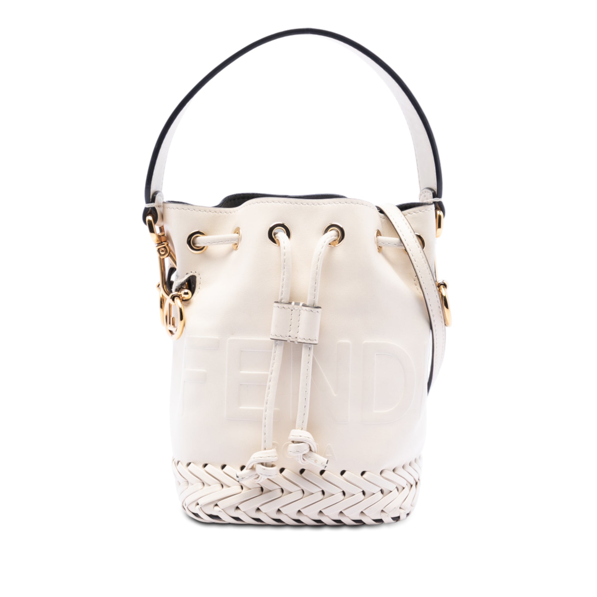 Mini Embossed Leather Whipstitch Mon Tresor Bucket Bag