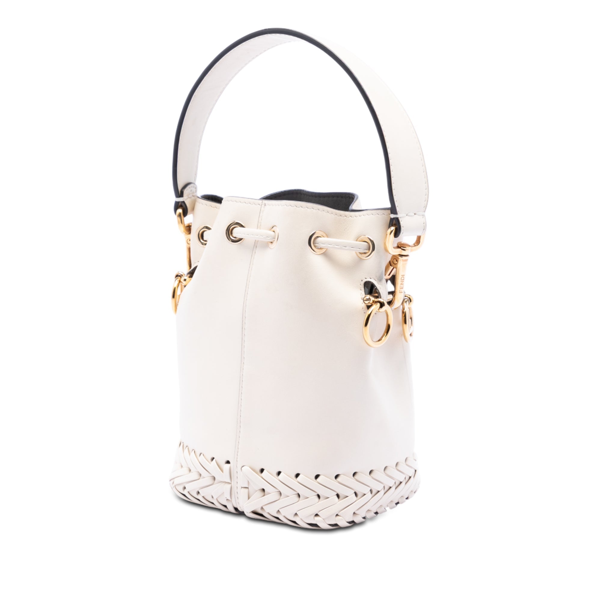 Mini Embossed Leather Whipstitch Mon Tresor Bucket Bag