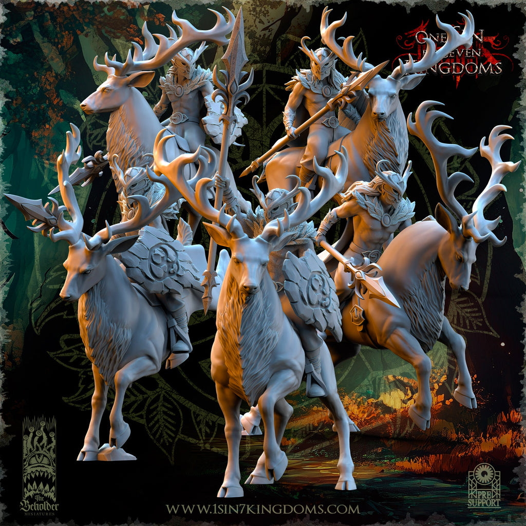 Deepwood Riders with shield, The Beholder Miniatures