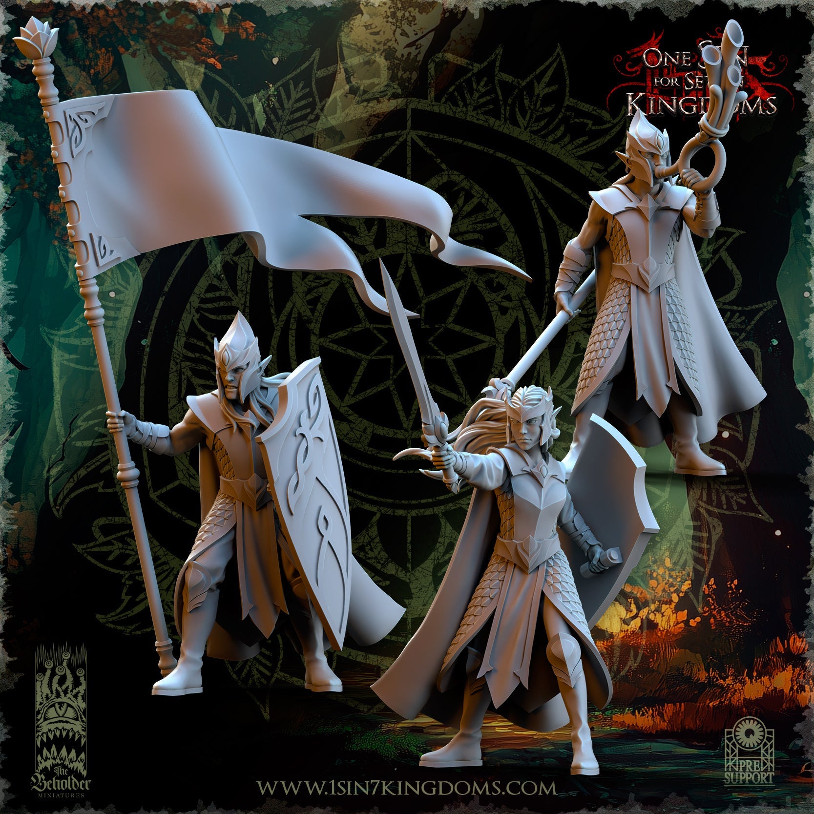 Forest Militia Spear & Shield, The Beholder Miniatures