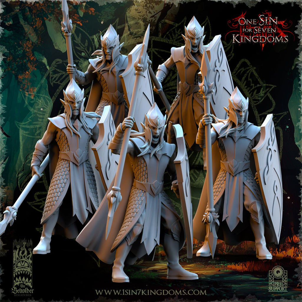 Forest Militia Spear & Shield, The Beholder Miniatures