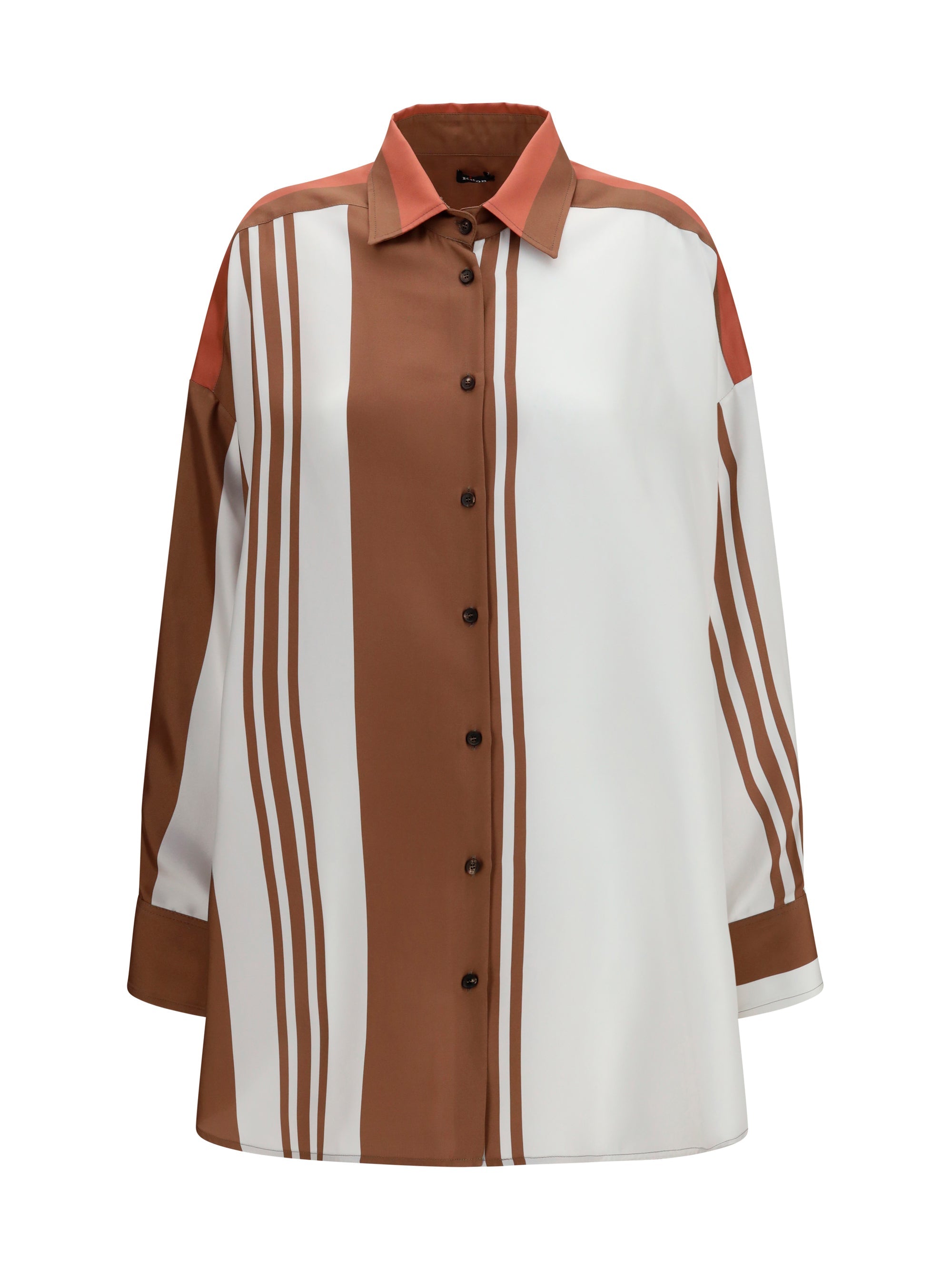 Kiton Striped Silk Shirt — Pink