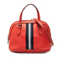 Mini Calfskin Web Dome Satchel