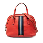 Mini Calfskin Web Dome Satchel