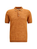 Brooksfield Linen-Blend Polo — Orange