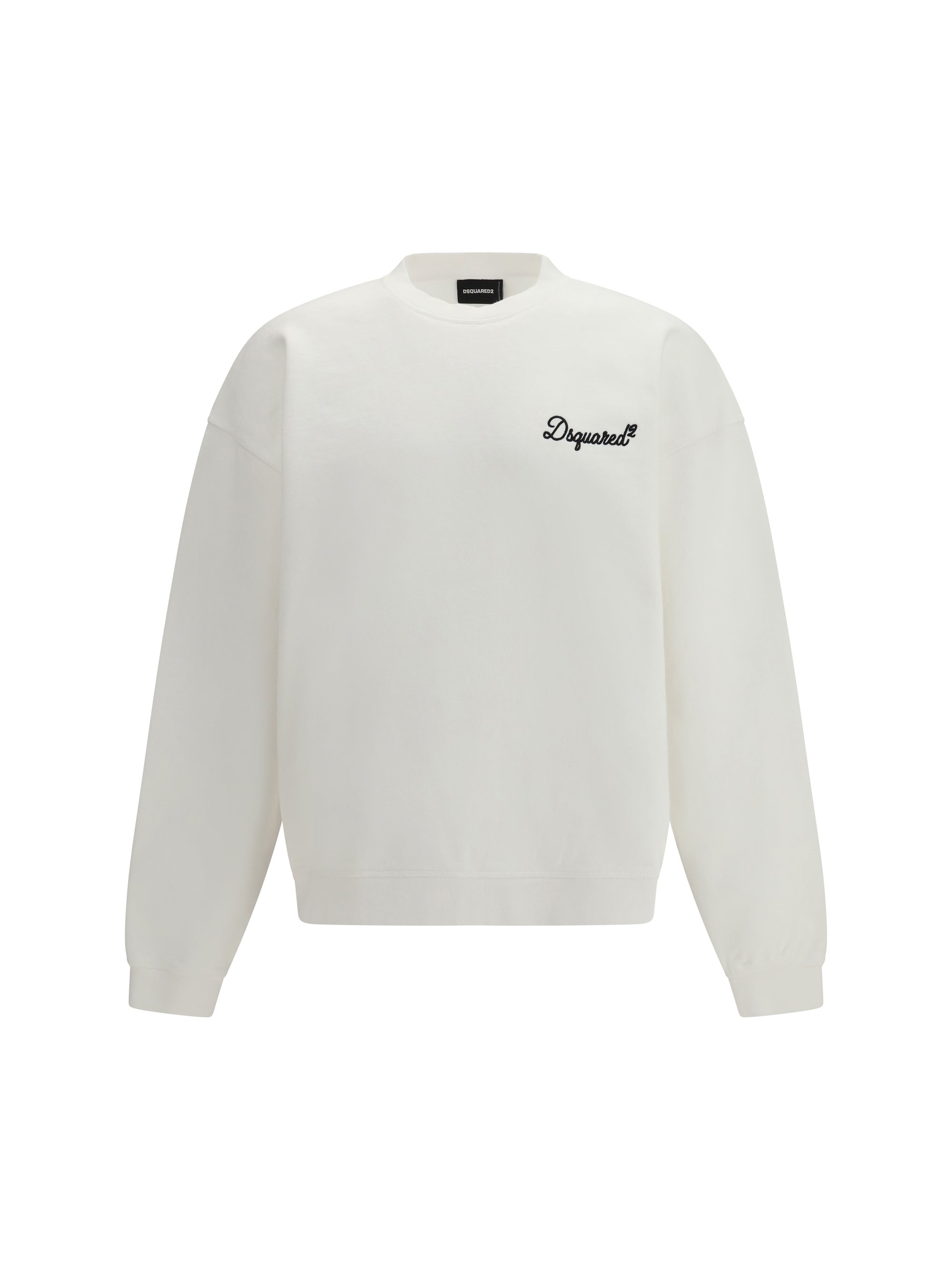 Dsquared2 Logo-Embroidered Cotton Sweatshirt — White