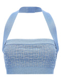 Balmain Monogram Knit Tank Top — Periwinkle