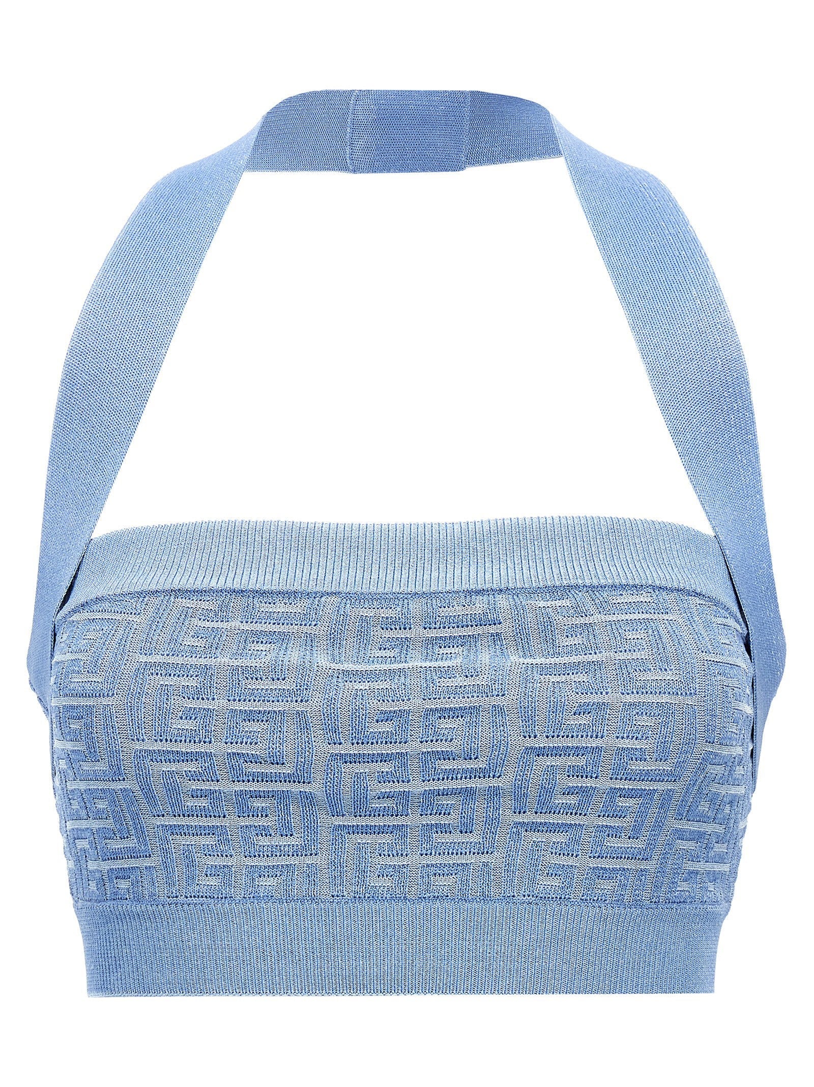 Balmain Monogram Knit Tank Top — Periwinkle