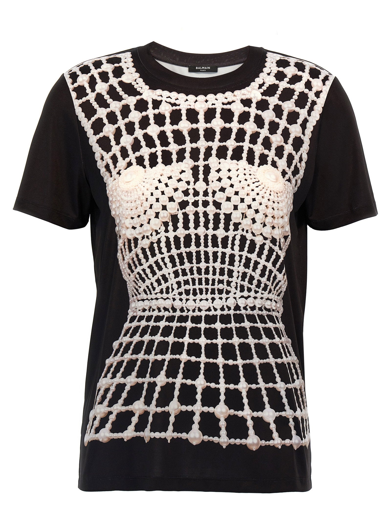 Balmain Trompe-l'œil Embroidered T-shirt — Black