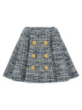 Balmain Tweed Mini Skirt — Navy