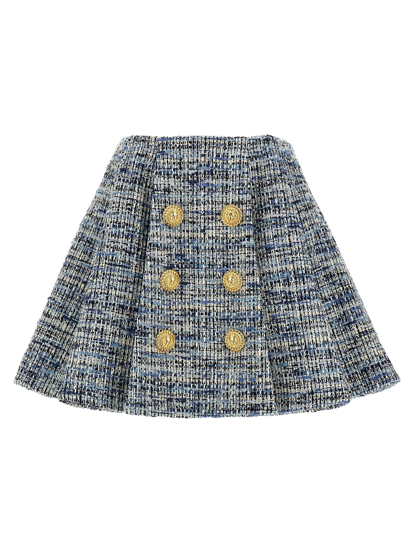 Balmain Tweed Mini Skirt — Navy