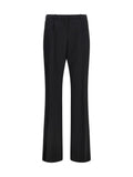 Balenciaga Pantalones de Sarga Elástica de Lana — Negro