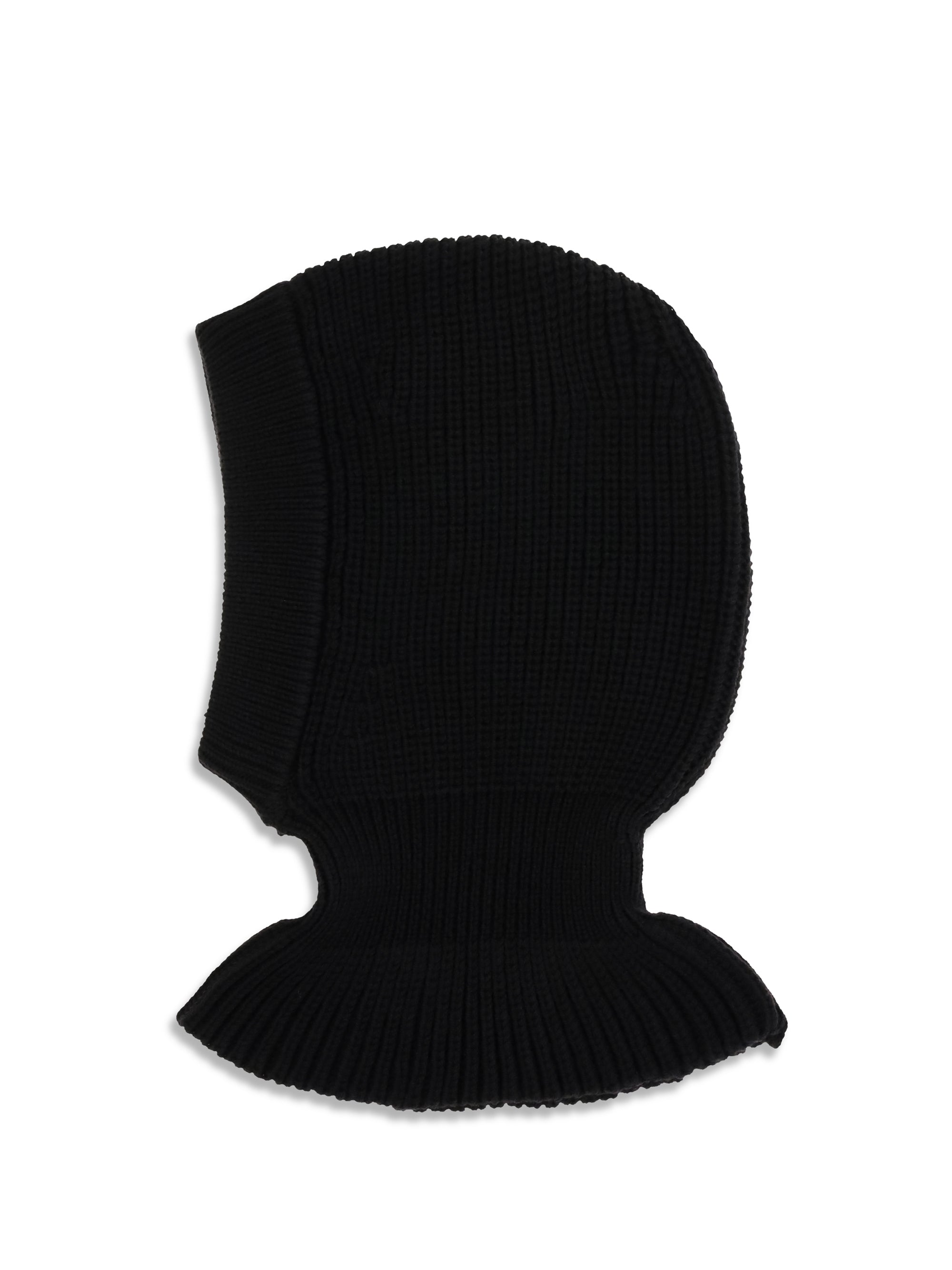 Lemaire TA0029LK1069 Ribbed Merino Wool Balaclava — Black