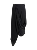 Maison Margiela Asymmetric Cupro Skirt — Black