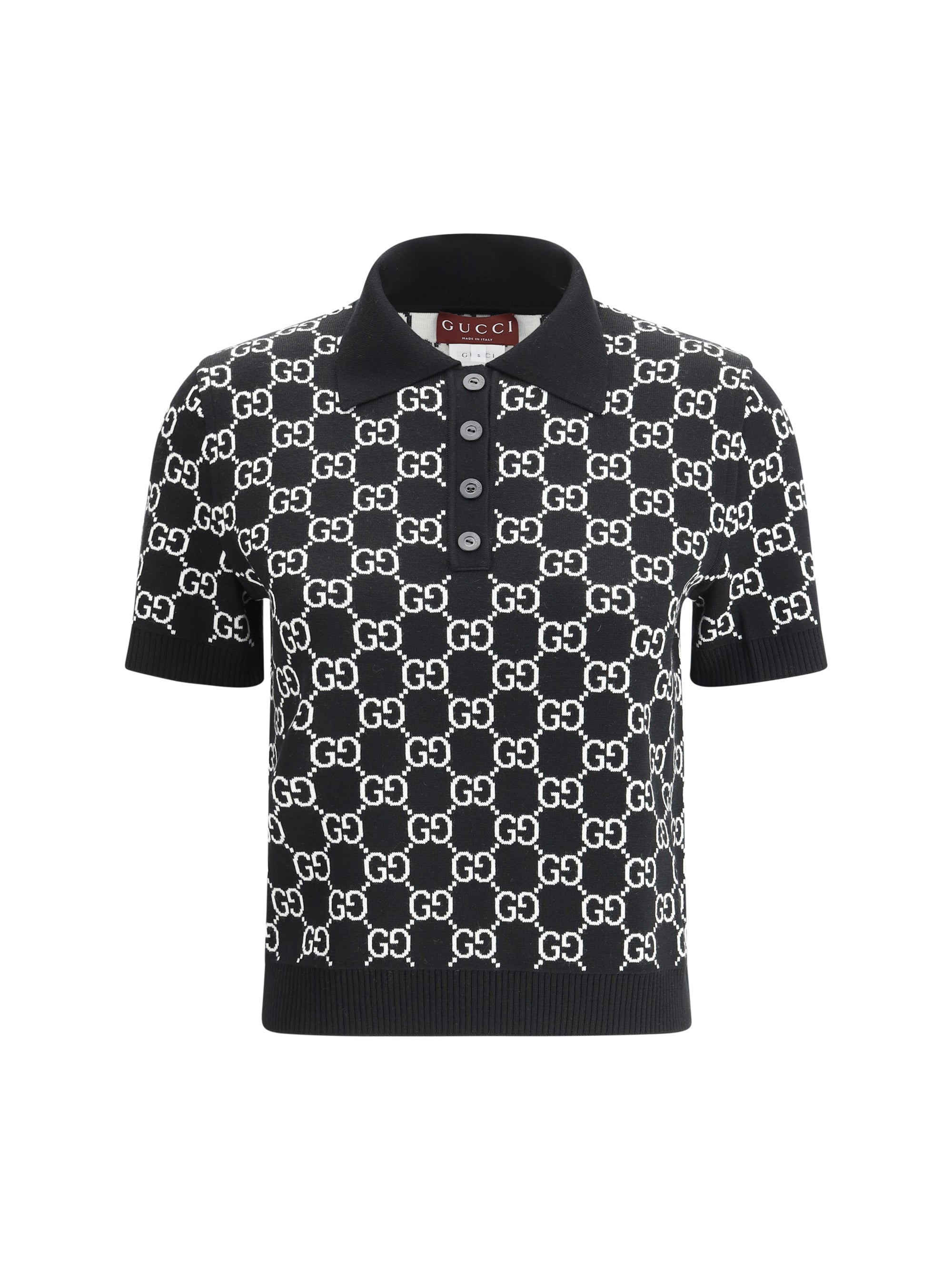 Gucci GG Wool Jacquard Polo — Black