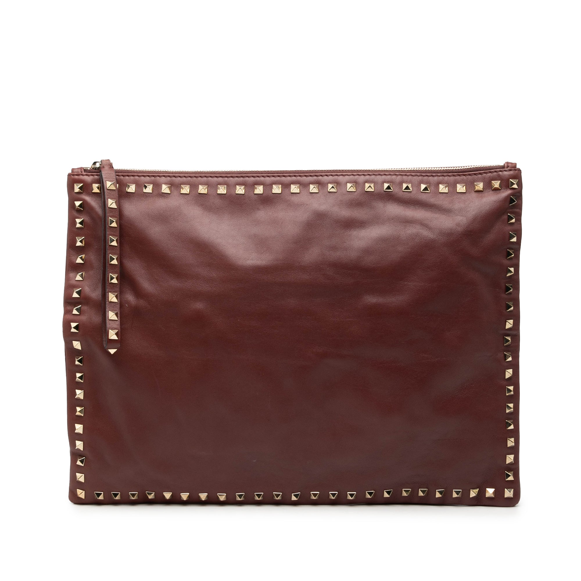 Large Leather Rockstud Clutch